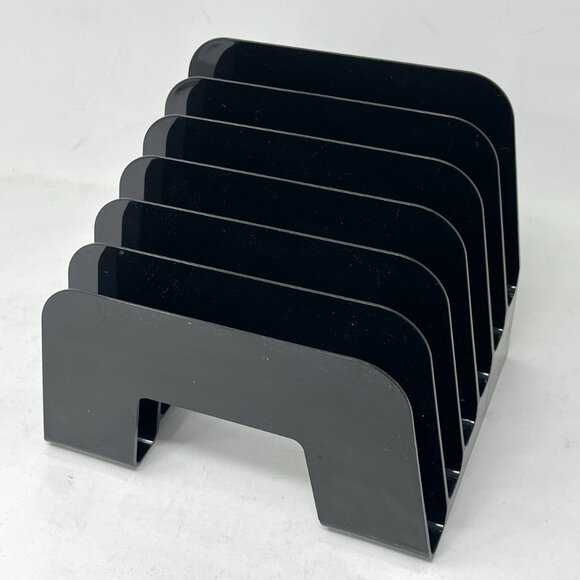 Vintage 2001 ELDON STEP SORTER Black Desk Organizer Office File Holder Mail USA - Picture 2 of 11